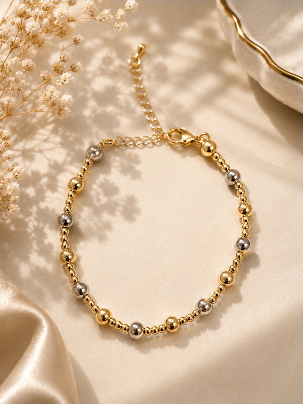 18k Gold Plated Beaded Women’s Bracelet